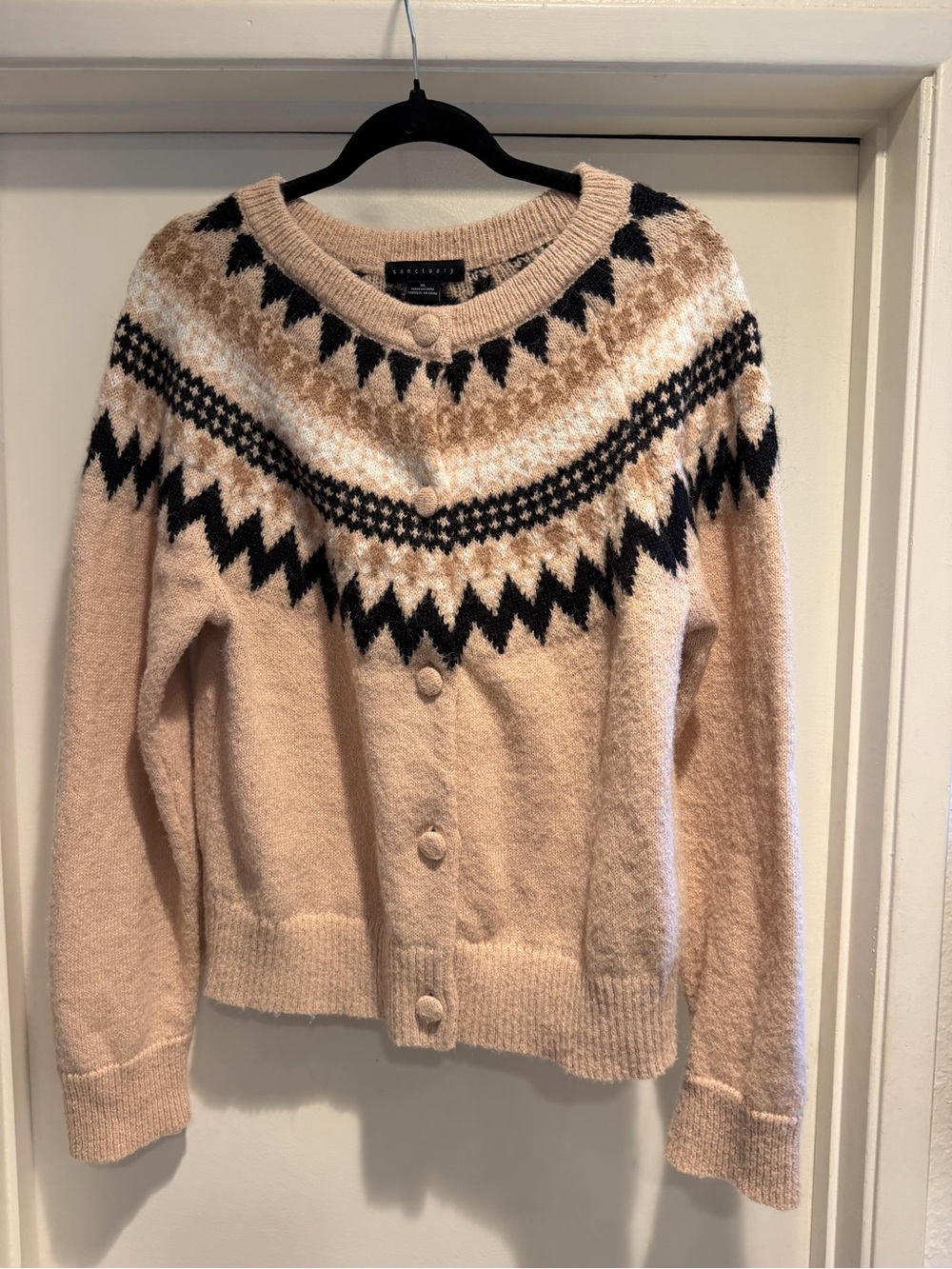 Cream Fair Isle Button Cardigan